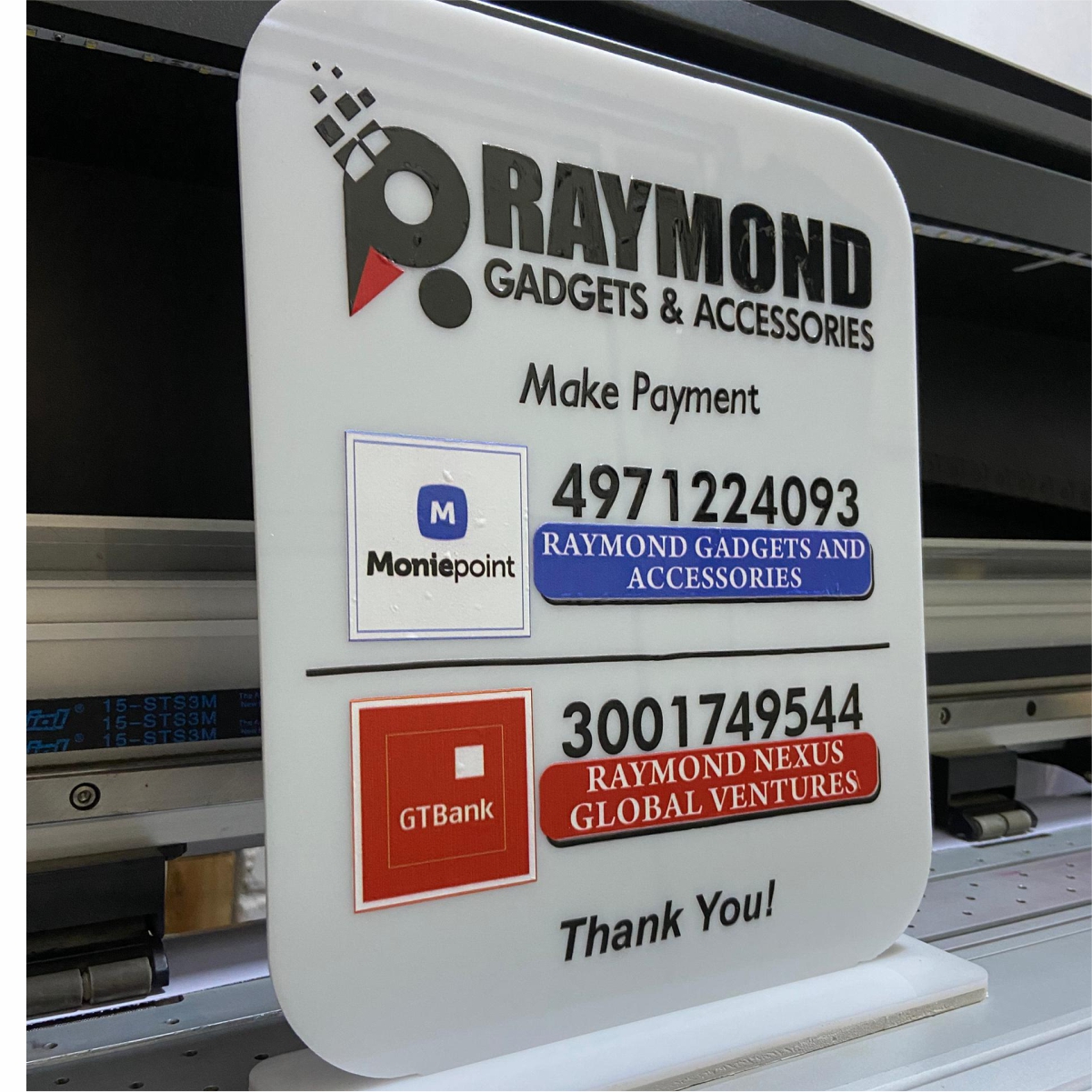 Acrylic signage detail
