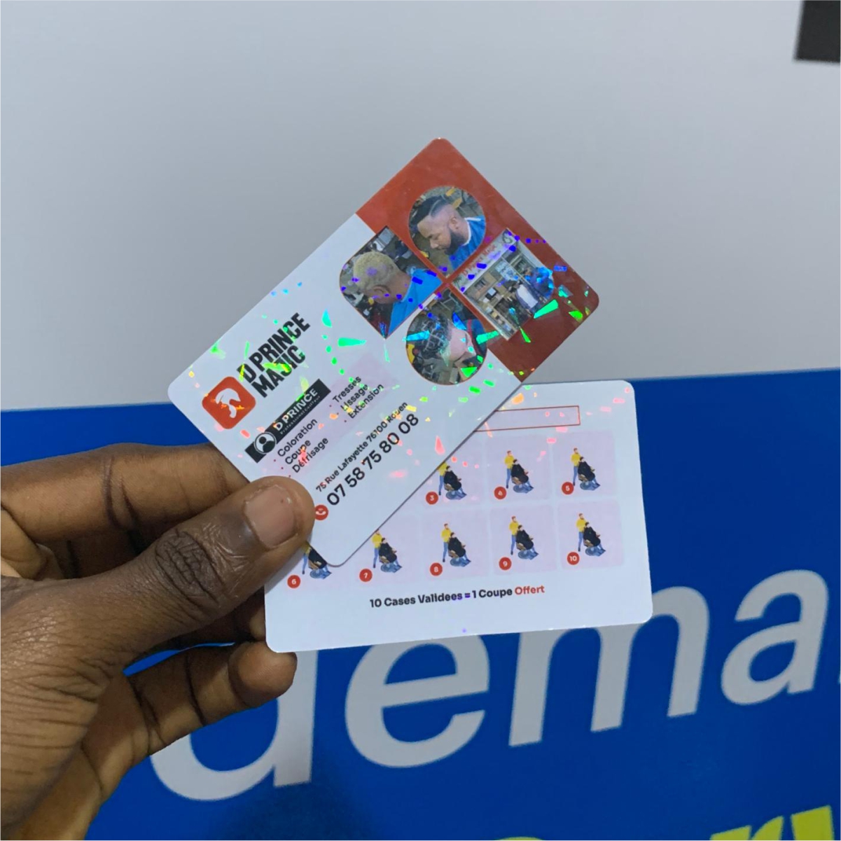 Close-up of a Waaprint business card finish