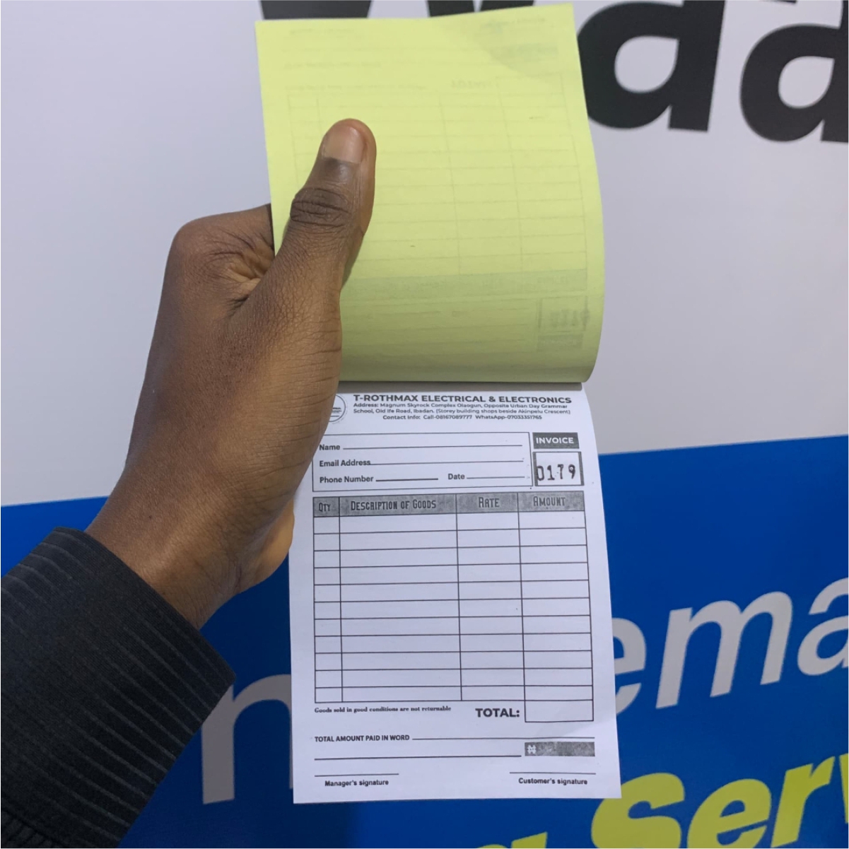 Receipt numbering