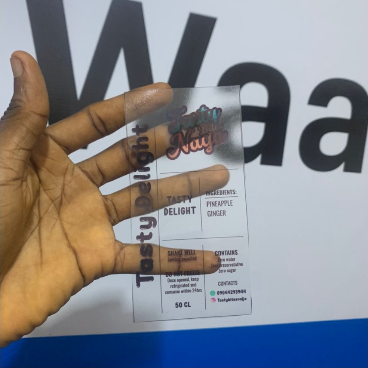 Irregular transparent sticker