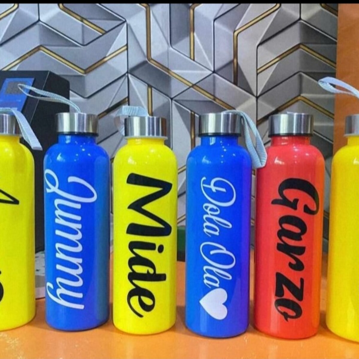 Colourful custom branded water bottle options